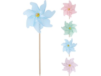 zápich větrník 74cm, d30cm, transparent, dekorace