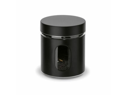 dóza 0,65l SKLO ČERNÁ, d10x12cm, průhled