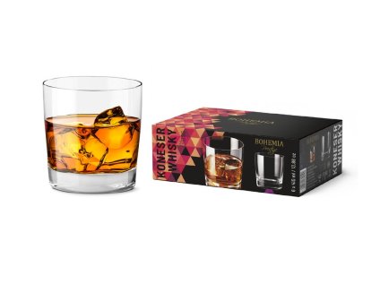 sklen. 410ml, 6ks, BOHEMIA PR. KONESER, whisky, rovná