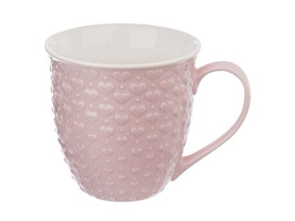 hrnek 580ml SRDCE růžový, d11x10,5cm, keramika