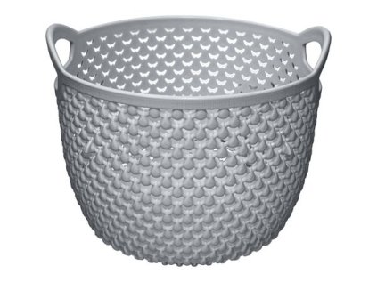 košík 3,3l DROP, ratan, šedý, d18,5x13,7cm, 2ucha, M-153, plast