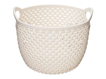 košík 3,3l DROP, ratan, krémový, d18,5x13,7cm, 2ucha, M-153, plast