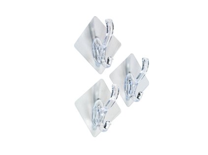 háček- 3ks (2158), transp. plast, samolep.