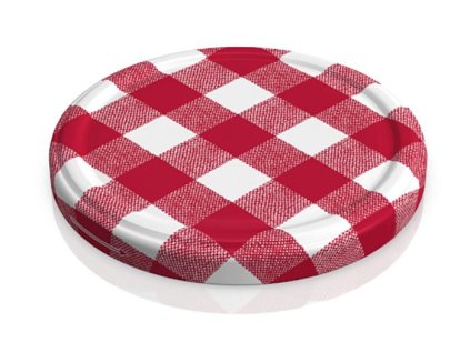 víčko TWIST 82-10ks KÁRO větší, červenobílé /skl.720ml/ CLICK