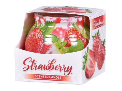Svíčka ve skle JAHODY vonná 70g