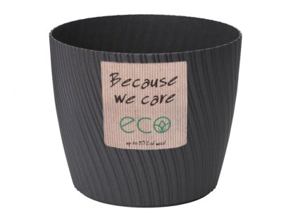 Obal na květník MIKA PETIT ECO WOOD plastový d26x23cm
