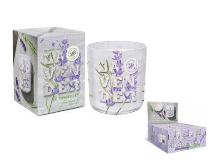 Svíčka ve skle LAVENDER ROSEMARY vonná 150g