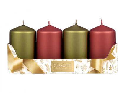 Svíčky adventní d5x9cm MIX metal mat 2+2ks