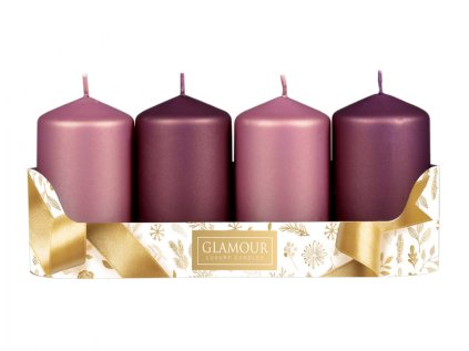 Svíčky adventní d5x9cm MIX metal mat 2+2ks