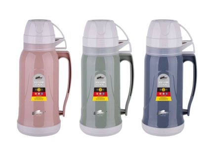 termokonvice 1,0l 3barvy, 2šálky (CE-100), plast/sklo