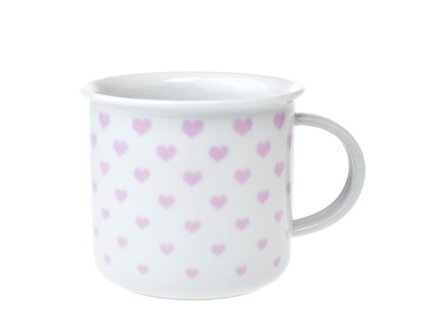 hrnek 380ml TINA - růžová SRDÍČKA U3295/38, čes.porcelán