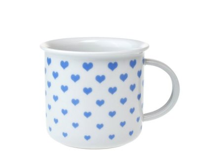 hrnek 380ml TINA - modrá SRDÍČKA U3295/38, čes.porcelán