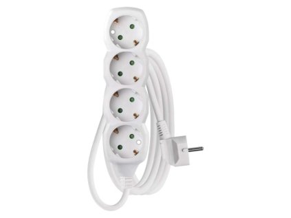 Prodlužovací kabel 3 m / 4 zásuvky / bílý / PVC / 1,5 mm2