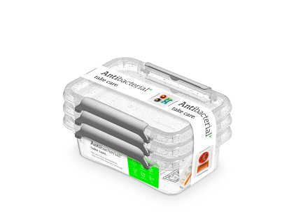 antibakter.box 0,35 l -sada-3ks, 15x9,5x7,5cm,transp.plast