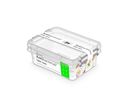 antibakter.box 1,15 l -sada-2ks, 19,5x15x8cm, transp.plast