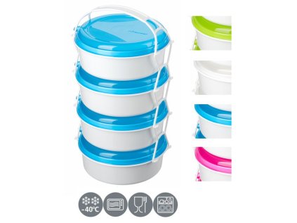jídlonosič 4D (4x1,0l), 3barvy, ( i do MV trouby), plast