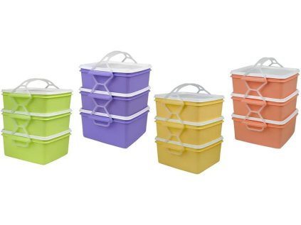jídlonosič 3D (2x1,2l+1,4l) KOMBI, ČTVERCOVÝ, plast