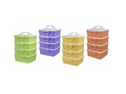jídlonosič 4D (4x1,4l) ČTVERCOVÝ, plast