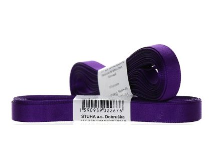 stuha text.10m/6mm fialová TAFTOVÁ
