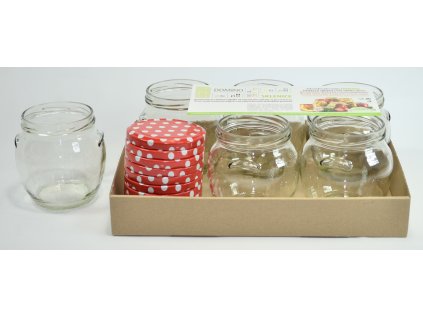 sklen.zavař. 520ml- 5ks-AMFORA+10ks víč.PUNTÍK TO82