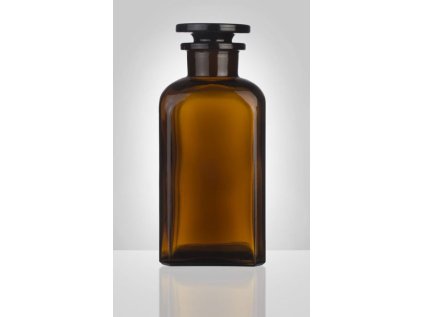 dóza-prachovnice 250ml-čtv.hnědá, zabr.víko, sklo
