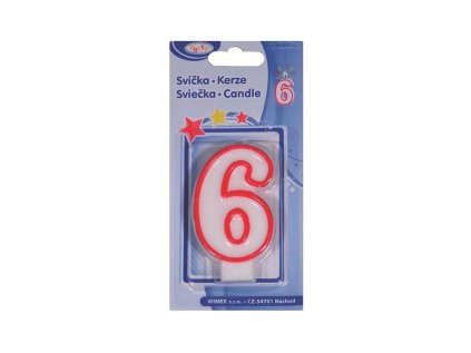 svíčka číslová 6, 75mm, DB