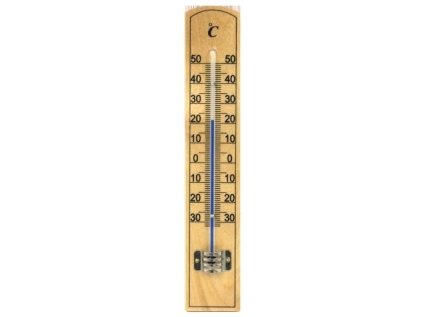 teploměr 20,0x3,5cm univ., -30°C+50°C, MINI II dřevo