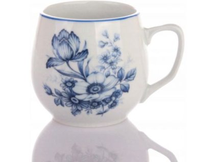 hrnek 300ml BAŇÁK-KVĚT MODRÝ, čes.porcelán