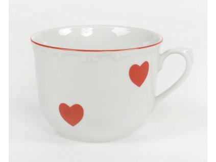 hrnek 270ml R -ČERV.SRDÍČKA, čes.porcelán
