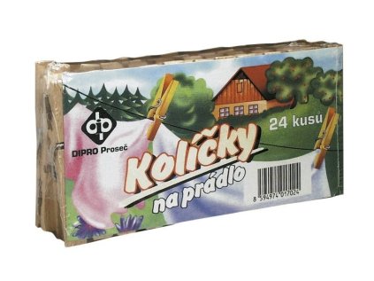 kolíčky 24ks, 7,4x1,3x0,9cm, dřevěné