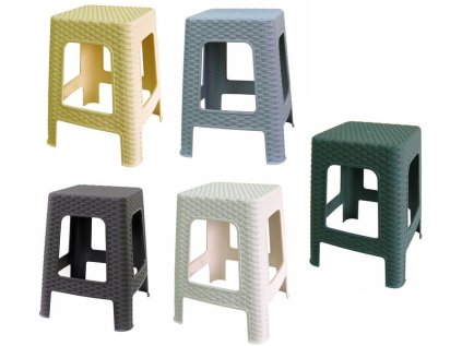 taburetka 1stup. 35,5x35,5,v.45cm RATAN,MIX barev, nos.100kg, plast