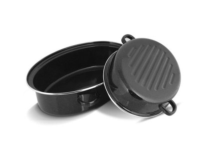 dvojpekáč 38cm ovál BERYL, boč.ucha, ráfek, smalt