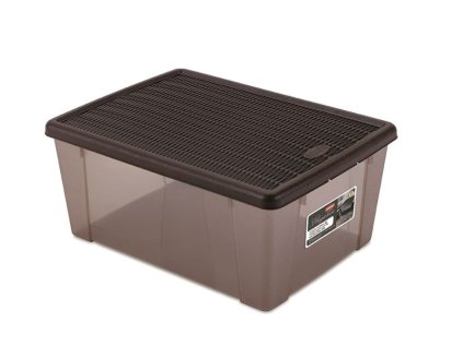 box 15,0l+víko 39x29x17cm hnědý ELEGANCE-XL