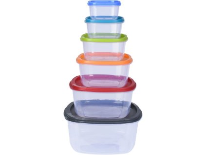 box-sada 6ks, (0,2/0,4/0,7/1,2/2/3,3l), barevný, plast