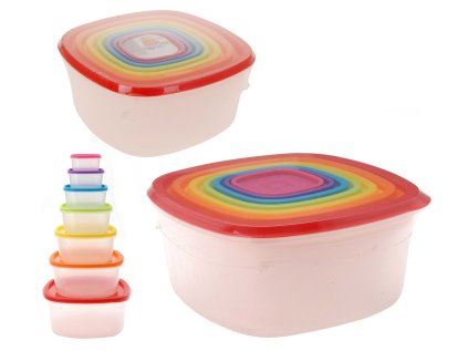 box-sada 7ks, (0,2/0,4/0,7/1,2/2/3,3/5,7l) barevný plast