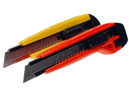 nůž ulamovací výsuvný, 2barvy, plast/kov