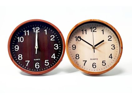 hodiny d26cm, im. DŘEVO, 2barvy