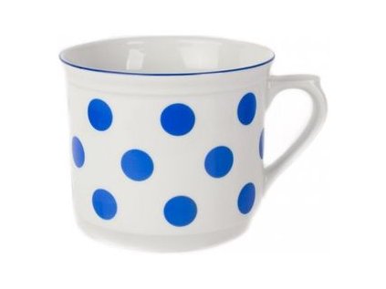 hrnek 630ml VAŘÁK-modrý puntík-1jak.THUN,porcel.