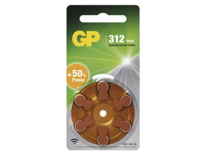 Baterie do naslouchadel GP ZA312 (PR41), 6 ks