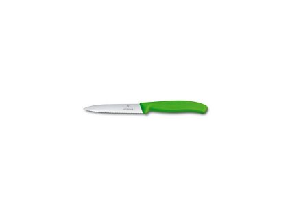 nůž 10cm kuch., vlnk.,čepel, špička ZELENÝ VICTORINOX