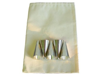 sáček 37cm BAVLNA+5špiček-kov, cukrářská soupr.