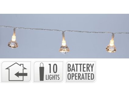 řetěz 100 cm , LED, DIAMANTY, na baterie