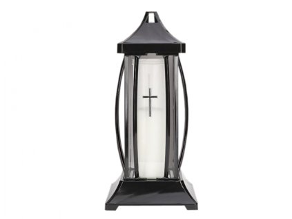 Lampa hřbitovní AMBON skleněná 310g 18x18x39cm