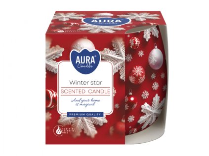 Svíčka ve skle ZIMNÍ HVĚZDA vonná 100g