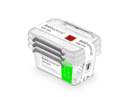 antibakter.box 0,50 l -sada-3ks, 15x9,5x9,5cm, transp.plast