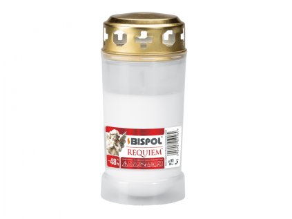 Lampička hřbitovní REQUIEM litý vosk plastová 140g d6,5x14cm