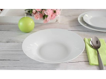 talíř d23cm hluboký (500ml), bílý porcelán, 2.jakost