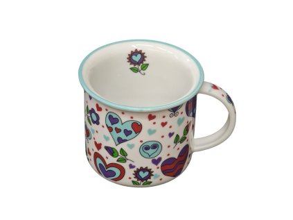 hrnek 250ml TINA - VES.SRDÍČKA MODRÁ, čes.porcelán