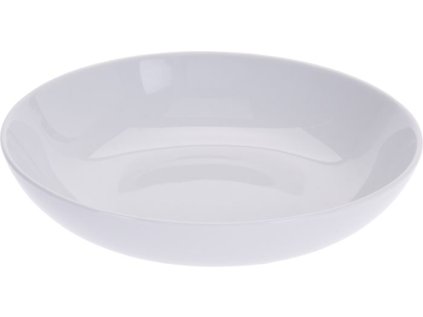 talíř d21cm hluboký, 2.jak., bílý porcelán