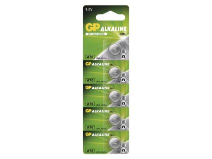 Alkalická knoflíková baterie GP A76F (LR44), 5 ks